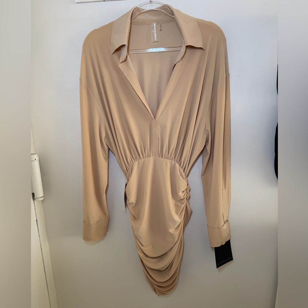 NWT Norma Kamali Shirred Bottom Blouse dress - Picture 5 of 8